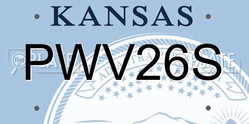 PWV26S Kansas License Plate