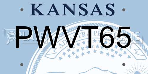 PWVT65 Kansas License Plate