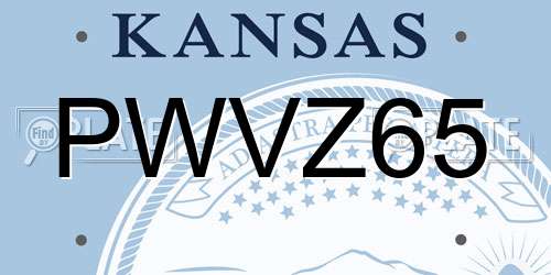PWVZ65 Kansas License Plate