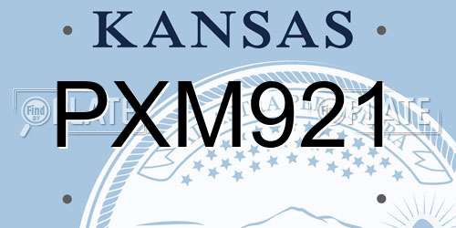 PXM921 Kansas License Plate