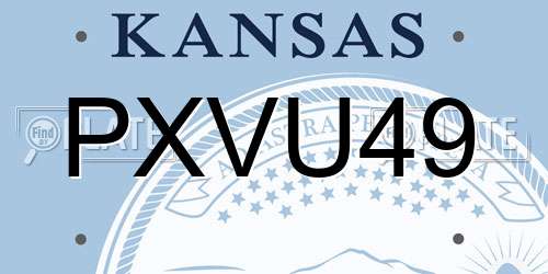 PXVU49 Kansas License Plate