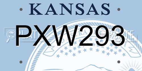 PXW293 Kansas License Plate