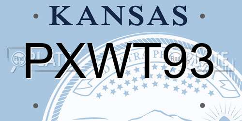 PXWT93 Kansas License Plate
