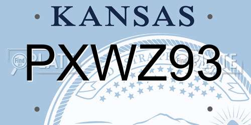PXWZ93 Kansas License Plate
