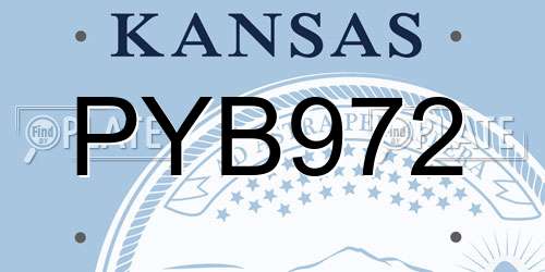 PYB972 Kansas License Plate