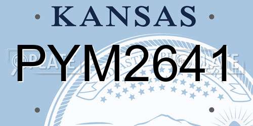 PYM2641 Kansas License Plate