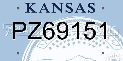 PZ69151 Kansas License Plate