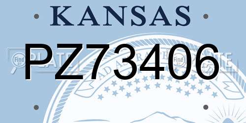 PZ73406 Kansas License Plate