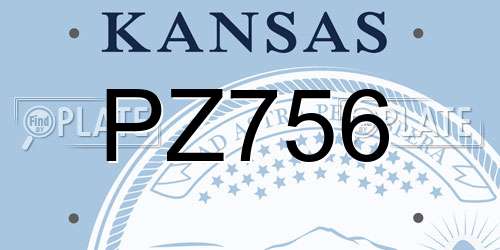 PZ756 Kansas License Plate