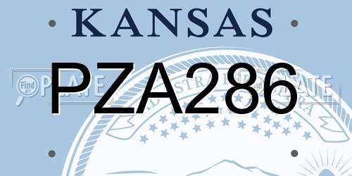 PZA286 Kansas License Plate