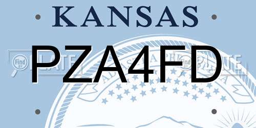 PZA4FD Kansas License Plate