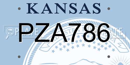 PZA786 Kansas License Plate