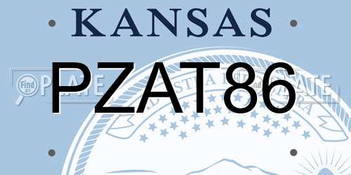 PZAT86 Kansas License Plate