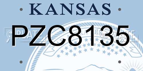 PZC8135 Kansas License Plate