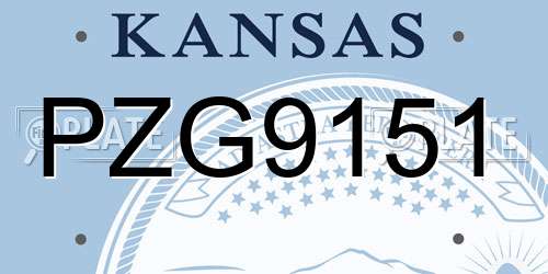 PZG9151 Kansas License Plate