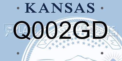 Q002GD Kansas License Plate