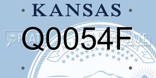 Q0054F Kansas License Plate