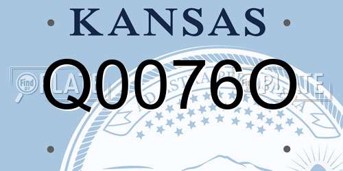 Q0076O Kansas License Plate