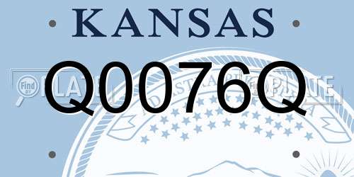 Q0076Q Kansas License Plate