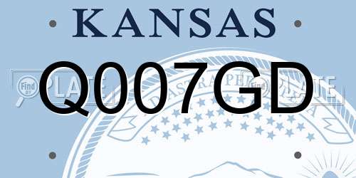 Q007GD Kansas License Plate