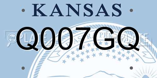 Q007GQ Kansas License Plate