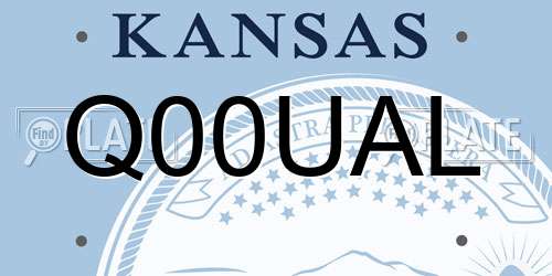 Q00UAL Kansas License Plate