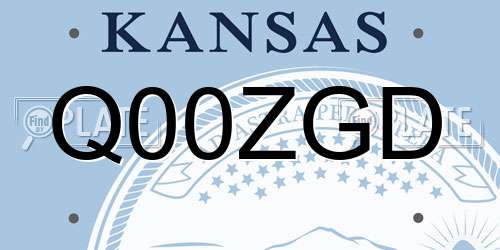 Q00ZGD Kansas License Plate