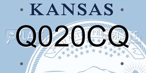 Q020CQ Kansas License Plate