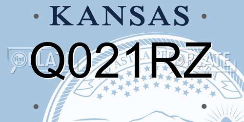 Q021RZ Kansas License Plate