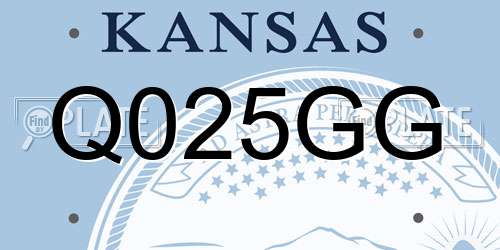 Q025GG Kansas License Plate