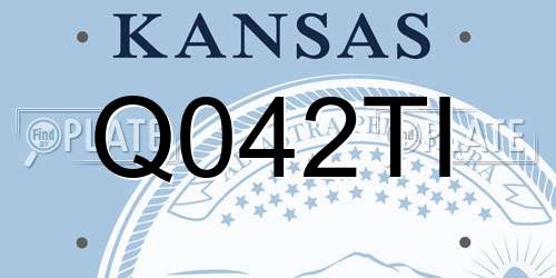 Q042TI Kansas License Plate