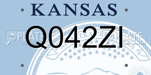 Q042ZI Kansas License Plate