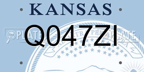 Q047ZI Kansas License Plate