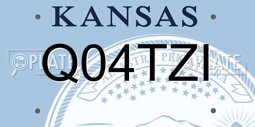 Q04TZI Kansas License Plate