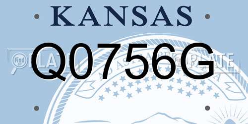Q0756G Kansas License Plate