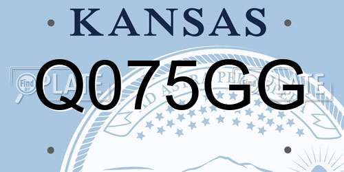 Q075GG Kansas License Plate
