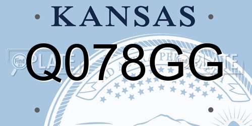 Q078GG Kansas License Plate