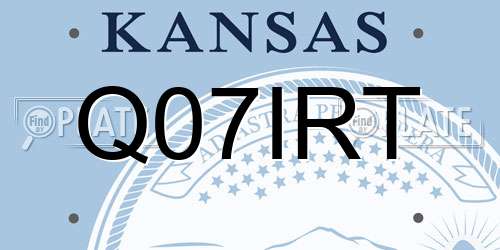 Q07IRT Kansas License Plate