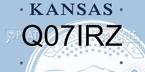 Q07IRZ Kansas License Plate