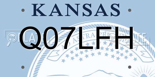 Q07LFH Kansas License Plate