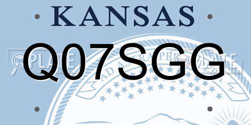 Q07SGG Kansas License Plate