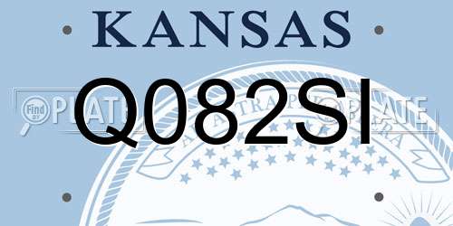 Q082SI Kansas License Plate