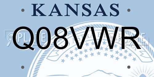 Q08VWR Kansas License Plate