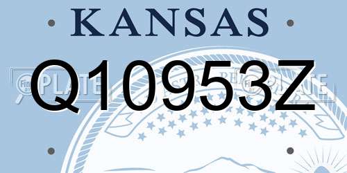 Q10953Z Kansas License Plate