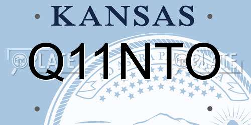 Q11NTO Kansas License Plate