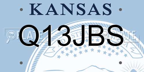 Q13JBS Kansas License Plate