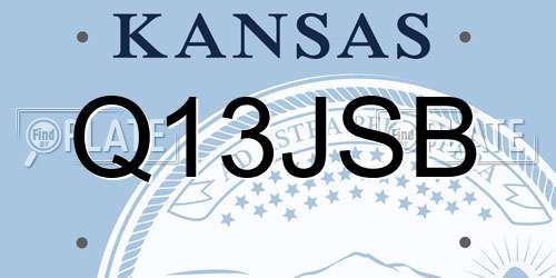 Q13JSB Kansas License Plate
