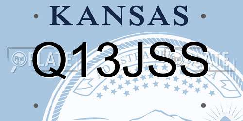 Q13JSS Kansas License Plate