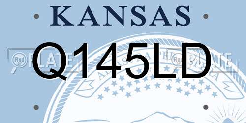 Q145LD Kansas License Plate