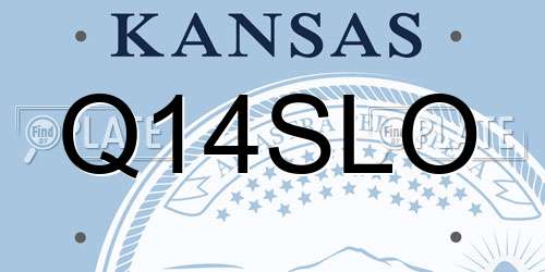 Q14SLO Kansas License Plate